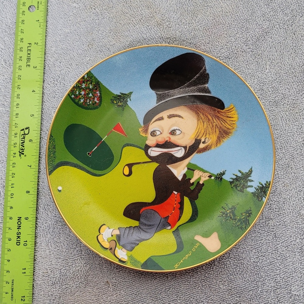 Red Skelton Freddie On‎ The Green Collector Plate Crown Parian 1980 Golf Clown